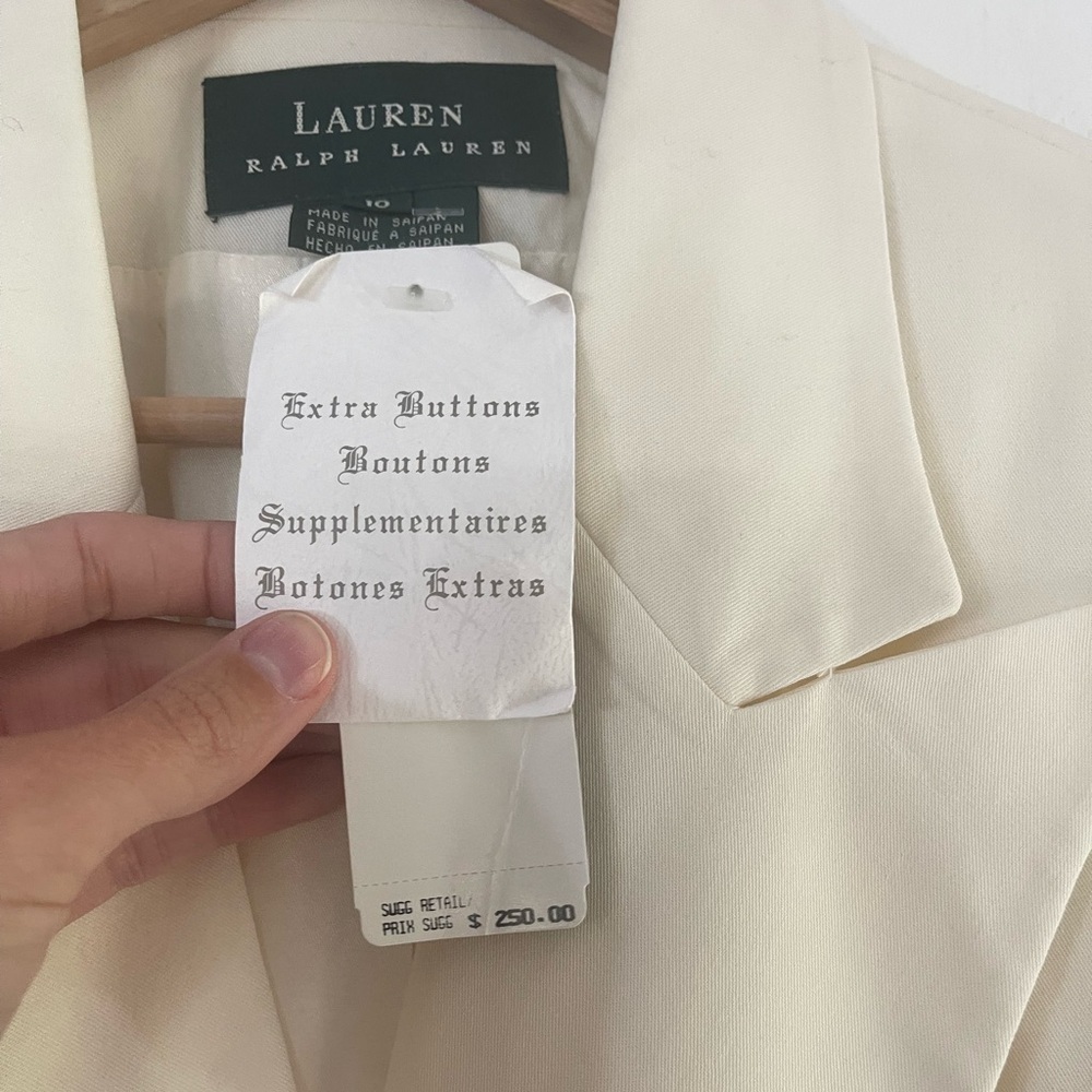 Gorgeous Vintage Ralph Lauren Cream Double Breasted Blazer - 10 - Picture 4 of 6